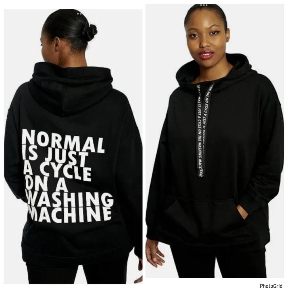 Dubgee by Whoopi 1X plus size black hooded sweatshirt NWT